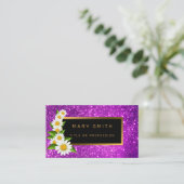 Luxe Best Popular Paars Gold Glitter Visitekaartje (Staand voorkant)