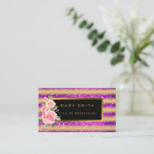 Luxe Best Popular Paars Gold Glitter Visitekaartje (Staand voorkant)