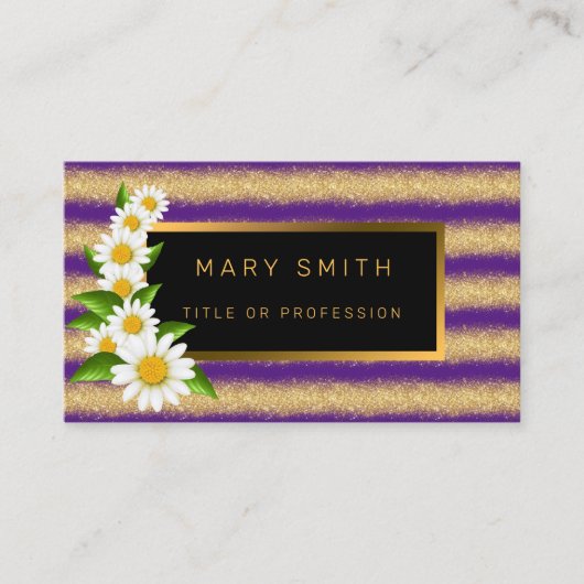 Luxe Best Popular Paars Gold Glitter Visitekaartje (Voorkant)