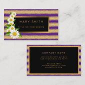 Luxe Best Popular Paars Gold Glitter Visitekaartje (Voorkant / Achterkant)