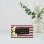 Luxe Best Popular Paars Gold Glitter Visitekaartje (Staand voorkant)