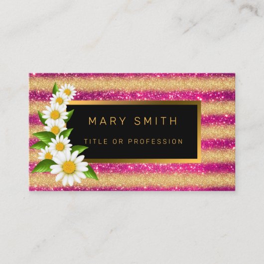 Luxe Best Popular Pink Gold Glitter Visitekaartje (Voorkant)