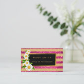 Luxe Best Popular Pink Gold Glitter Visitekaartje (Staand voorkant)