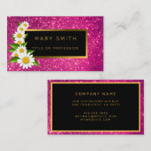 Luxe Best Popular Pink Gold Glitter Visitekaartje (Voorkant / Achterkant)