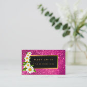 Luxe Best Popular Pink Gold Glitter Visitekaartje (Staand voorkant)