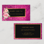 Luxe Best Popular Pink Gold Glitter Visitekaartje (Voorkant / Achterkant)