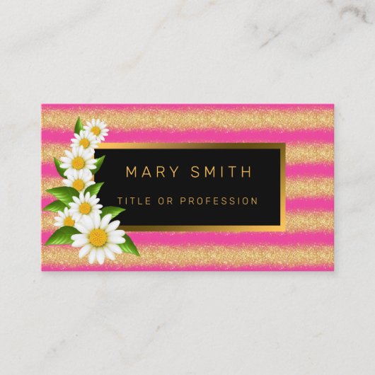 Luxe Best Popular Pink Gold Glitter Visitekaartje (Voorkant)