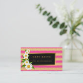 Luxe Best Popular Pink Gold Glitter Visitekaartje (Staand voorkant)