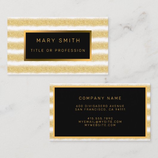 Luxe Best Popular White Gold Glitter Visitekaartje (Voorkant / Achterkant)