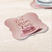 Luxe beste moeder ooit Roos gouden Onderzetter (Gekanteld)