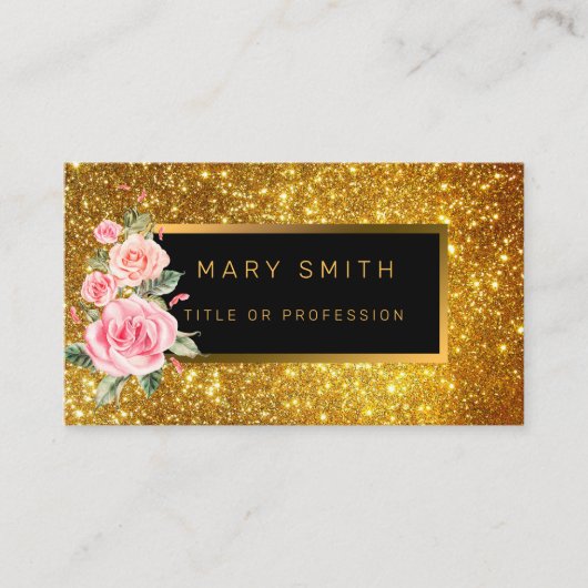 Luxe beste populaire goudglitter visitekaartje (Voorkant)