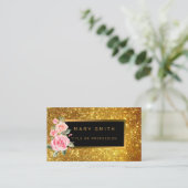Luxe beste populaire goudglitter visitekaartje (Staand voorkant)