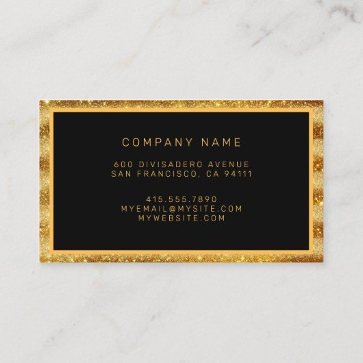 Luxe beste populaire goudglitter visitekaartje (Achterkant)
