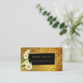 Luxe beste populaire goudglitter visitekaartje (Staand voorkant)