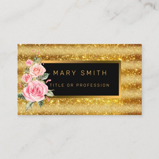 Luxe beste populaire goudglitter visitekaartje (Voorkant)