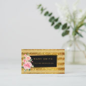 Luxe beste populaire goudglitter visitekaartje (Staand voorkant)