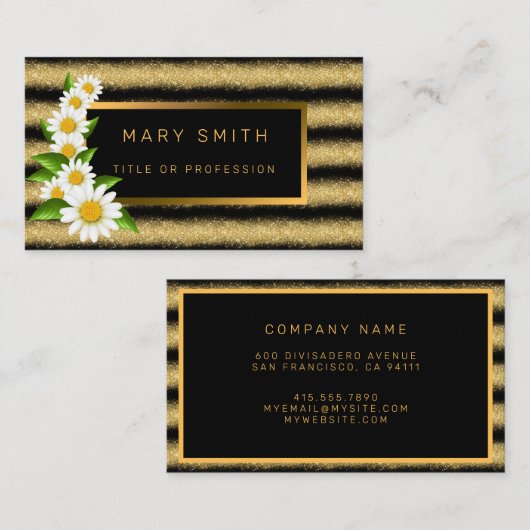 Luxe beste zwarte goudglitter visitekaartje (Voorkant / Achterkant)