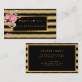 Luxe beste zwarte goudglitter visitekaartje (Voorkant / Achterkant)