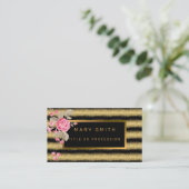 Luxe beste zwarte goudglitter visitekaartje (Staand voorkant)