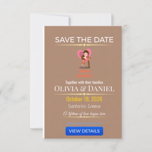 Luxe Bestemming Trouw Save The Date (Voorkant)