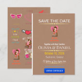 Luxe Bestemming Trouw Save The Date (Voorkant / Achterkant)