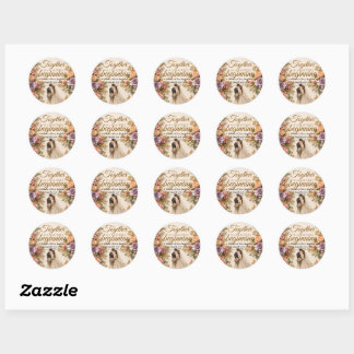 Luxe bewerkbare kaart voor trouwuitnodiging ronde sticker