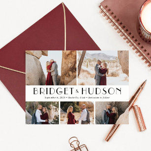 Luxe bewerkbare kleur voor Collage Opslaan Datum K Bedankkaart