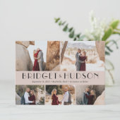 Luxe bewerkbare kleur voor Collage Opslaan Datum K Bedankkaart (Staand voorkant)