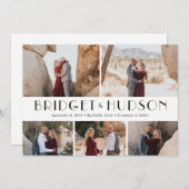 Luxe bewerkbare kleur voor Collage Opslaan Datum K Kaart (Voorkant / Achterkant)