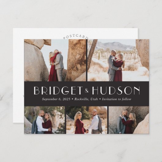 Luxe bewerkbare kleur voor Collage slaat het Brief Briefkaart (Voorkant / Achterkant)