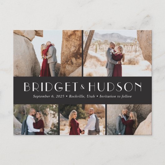 Luxe bewerkbare kleur voor Collage slaat het Brief Briefkaart (Voorkant)