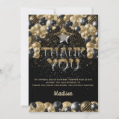 Luxe Birthday Black Gold ballonbrieven Bedankkaart (Voorkant)