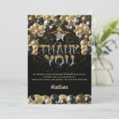 Luxe Birthday Black Gold ballonbrieven Bedankkaart (Staand voorkant)