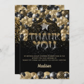Luxe Birthday Black Gold ballonbrieven Bedankkaart (Voorkant / Achterkant)