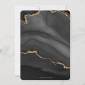 Luxe Black Agate Marble Gold Glitter 40th Birthday Kaart (Achterkant)