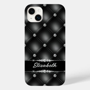 Luxe Black Bling Sparkle Diamond Aangepaste naam Case-Mate iPhone 14 Plus Hoesje