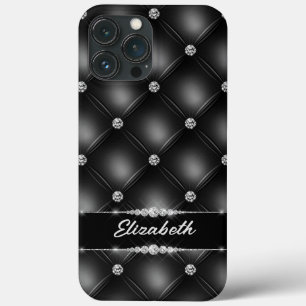 Luxe Black Bling Sparkle Diamond Aangepaste naam Case-Mate iPhone Case