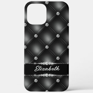 Luxe Black Bling Sparkle Diamond Aangepaste naam Case-Mate iPhone Case