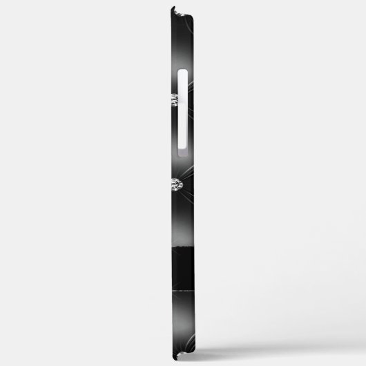 Luxe Black Bling Sparkle Diamond Aangepaste naam Case-Mate iPhone Case (Achterkant / Links)