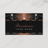 Luxe Black Brown Squiggles Sparkle Jewels Luxe Visitekaartje (Voorkant)