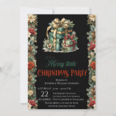 Luxe Black Christmas Party Uitnodiging (Voorkant)
