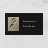 Luxe Black Embossed Flower Visitekaartje (Voorkant)