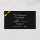 Luxe Black en Gold Chic met Logo Professional Visitekaartje (Achterkant)