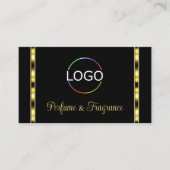 Luxe Black en Gold Chic met Logo Professional Visitekaartje (Voorkant)