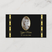 Luxe Black en Gold Chic met Photo Professional Visitekaartje (Voorkant)