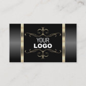 Luxe Black en Gold  met Logo luxe Visitekaartje (Voorkant)