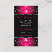 Luxe Black en Roze  Ornamenten met foto Visitekaartje (Achterkant)