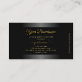 Luxe Black en White Gradient Gold Lijst Logo Visitekaartje (Achterkant)