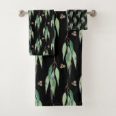 LUXE BLACK EUCALYPTUS GOLD BATH TOWEL SET BAD HANDDOEK (Insitu)