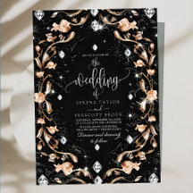 Luxe Black Floral Diamonds Wedding